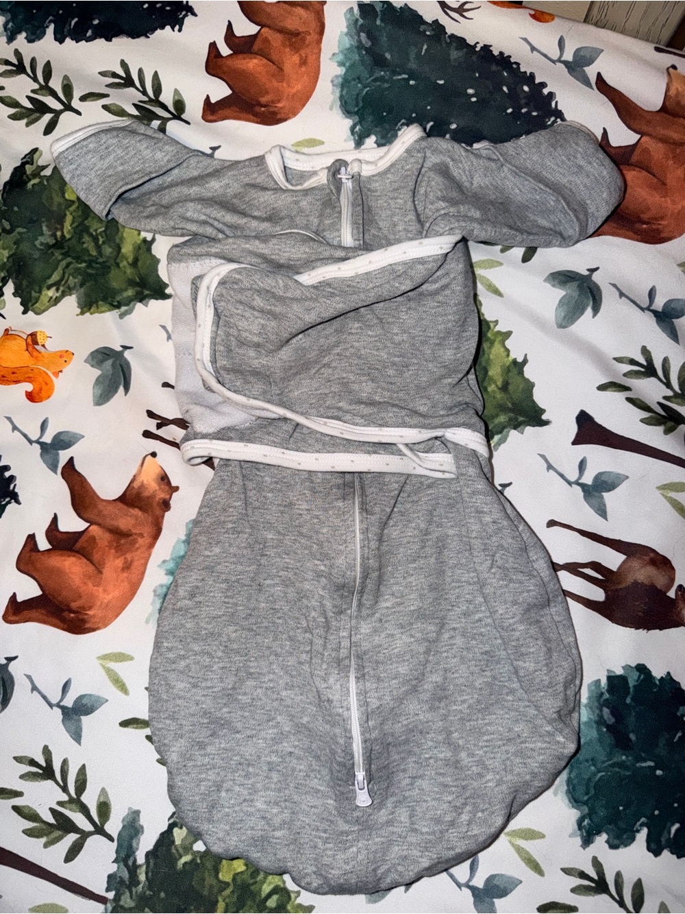 Swaddle Designs Gray Zippered Sleep Sack Pajama